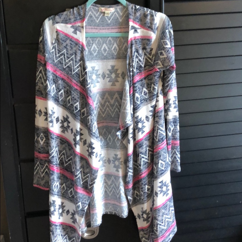 Navy, Pink and White Cardigan